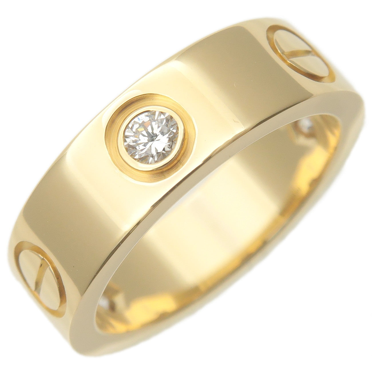 Cartier-Love-Ring-Half-Diamond-K18YG-Yellow-Gold-#49-US5-EU49