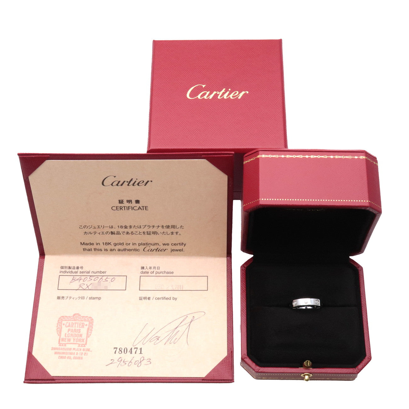 Cartier Mini Love Ring Full Diamond K18 White Gold #50 US5-5.5