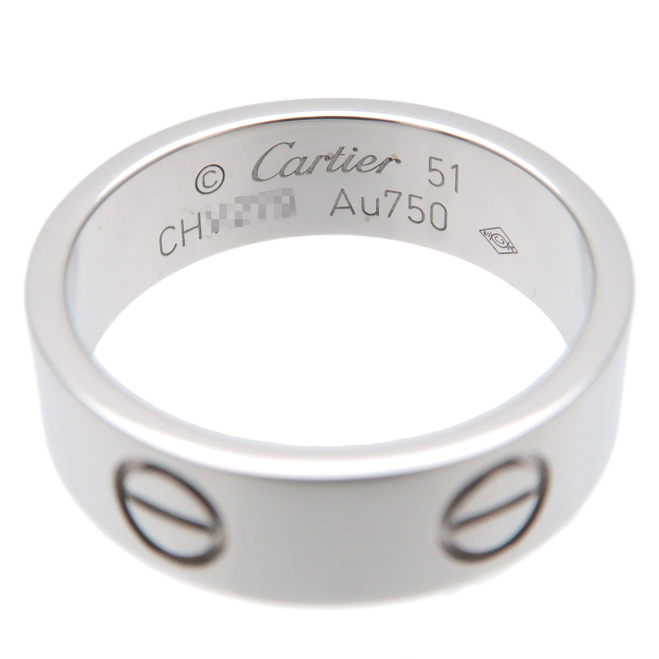 Cartier Mini Love Ring K18WG 750WG White Gold #51 US5.5-6 EU51.5