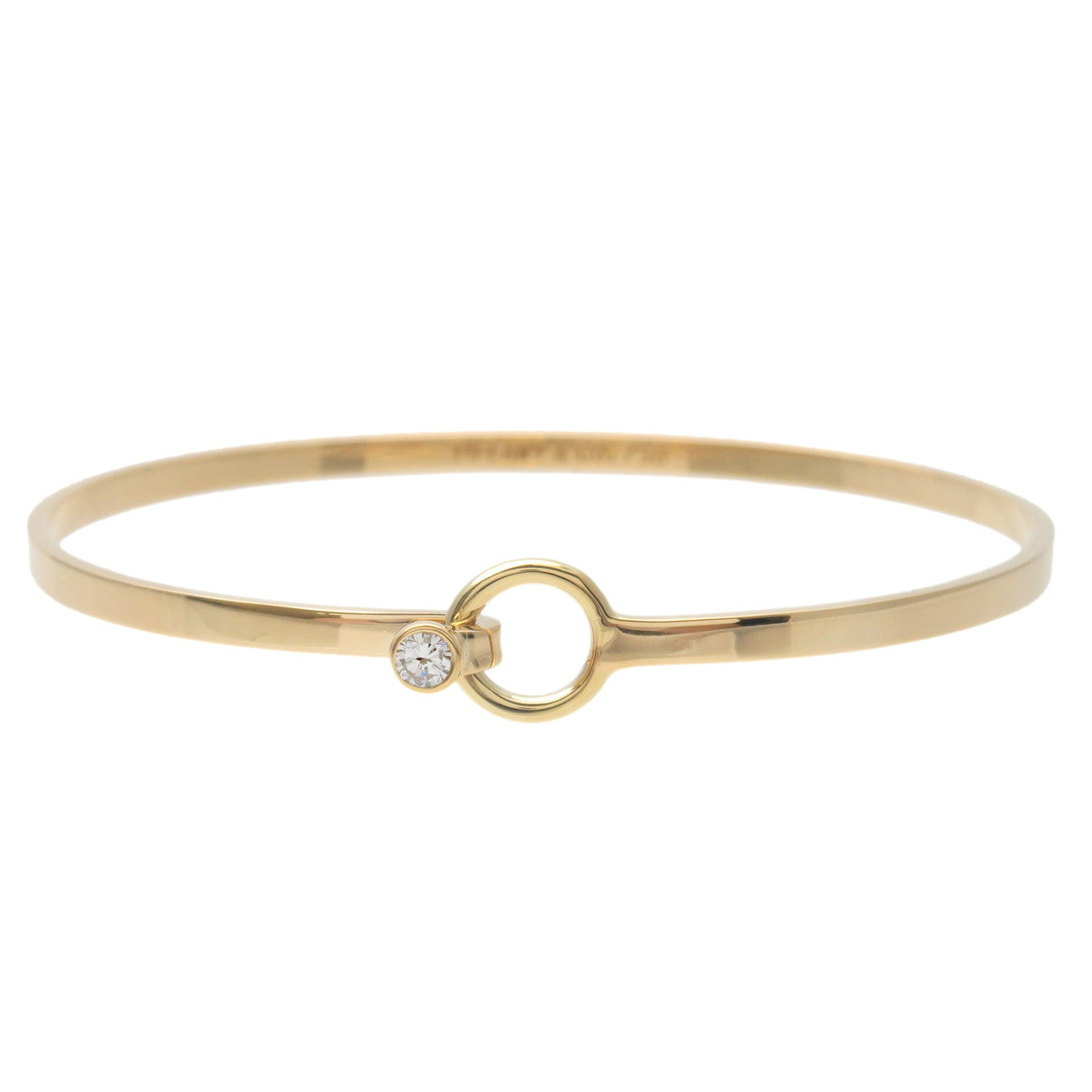 Tiffany&Co.-Hook-&-Eye-1P-Diamond-Bangle-K18YG-750-Yellow-Gold