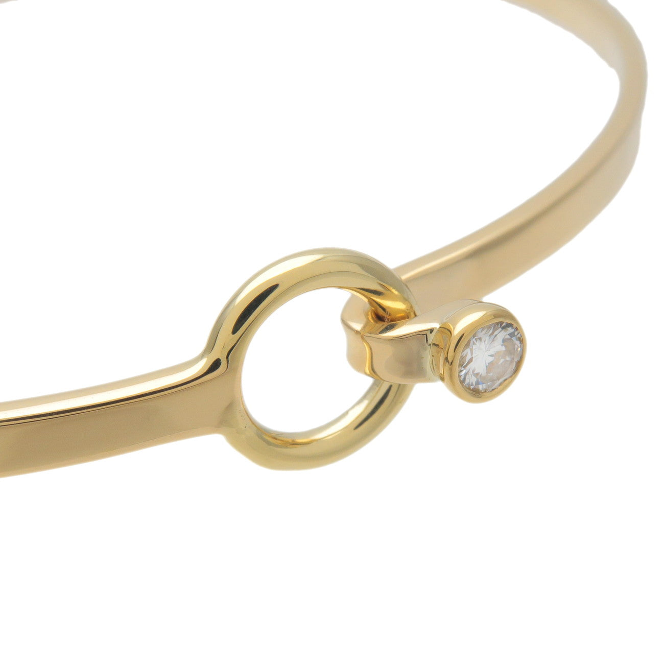 Tiffany&Co. Hook & Eye 1P Diamond Bangle K18YG 750 Yellow Gold