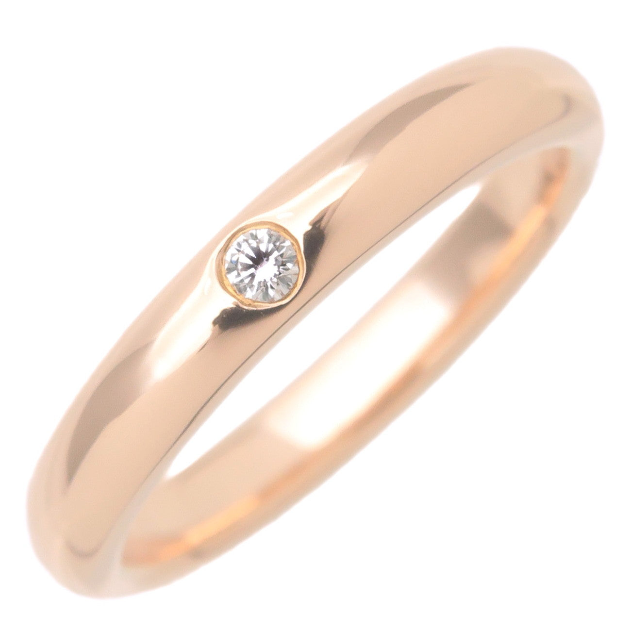 Tiffany&Co.-Stacking-Band-Ring-1P-Diamond-K18-Rose-Gold-US4-EU47