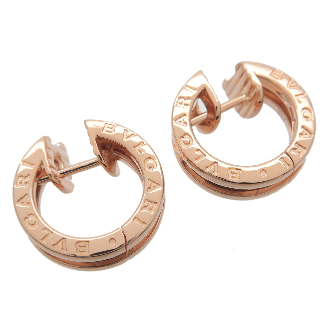 BVLGARI B-zero1 Small Hoop Earrings K18PG 750 Rose Gold
