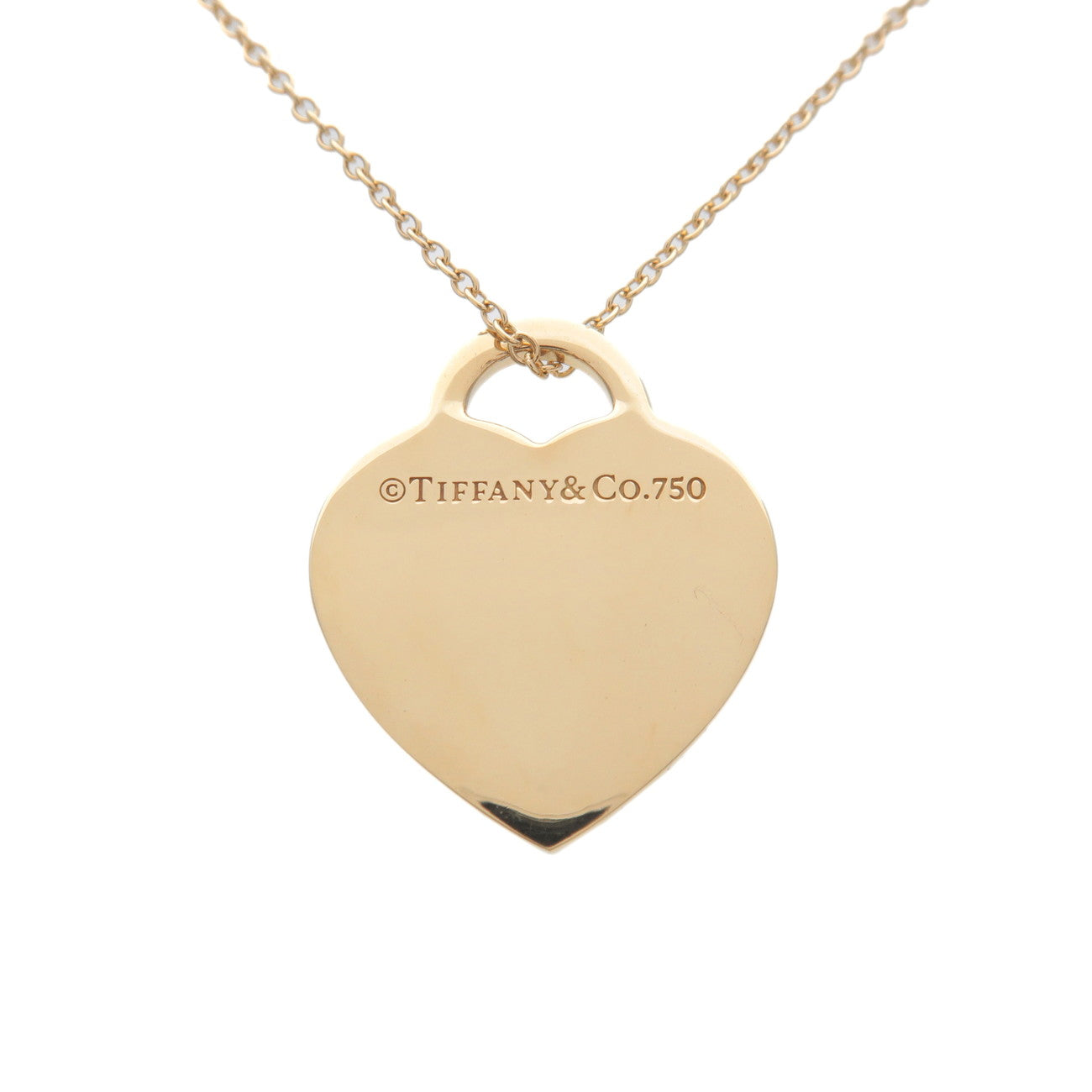 Tiffany&Co. Return to Tiffany Heart Tag Diamond Necklace K18 750YG