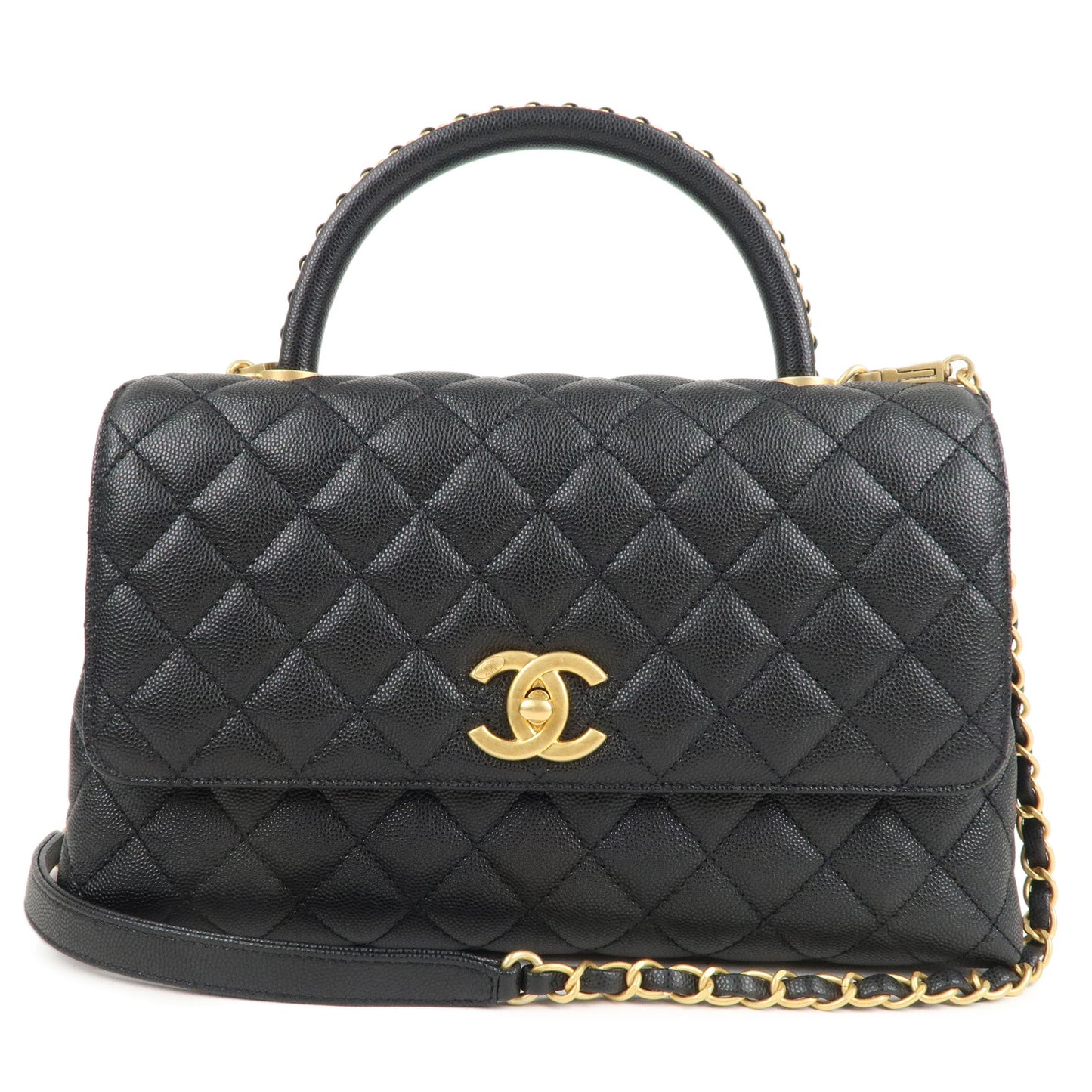 CHANEL Coco Handle 2WayHandbag Size XS Caviar Leather White A92990