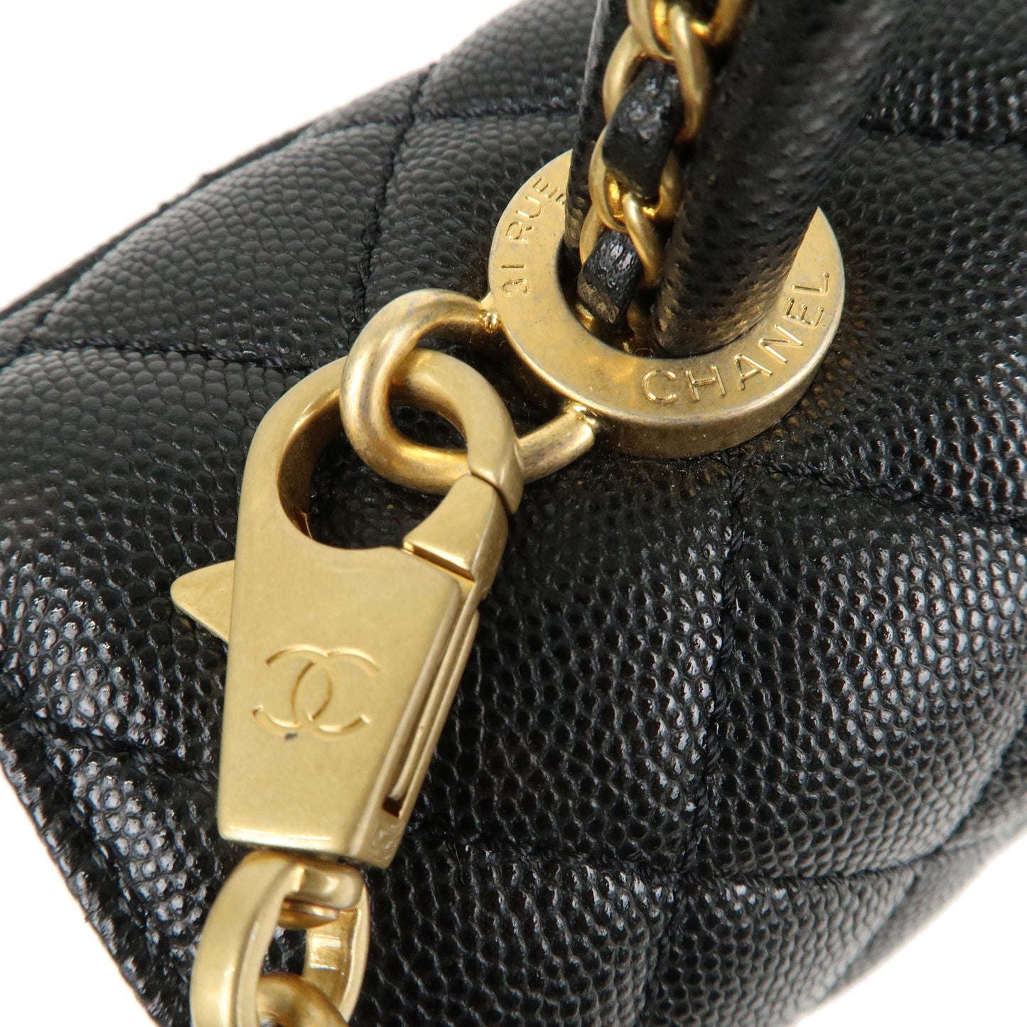 Chanel Matelasse Caviar Skin 2WAY Handbag Coco Handle White Gold Metal -  Allu USA