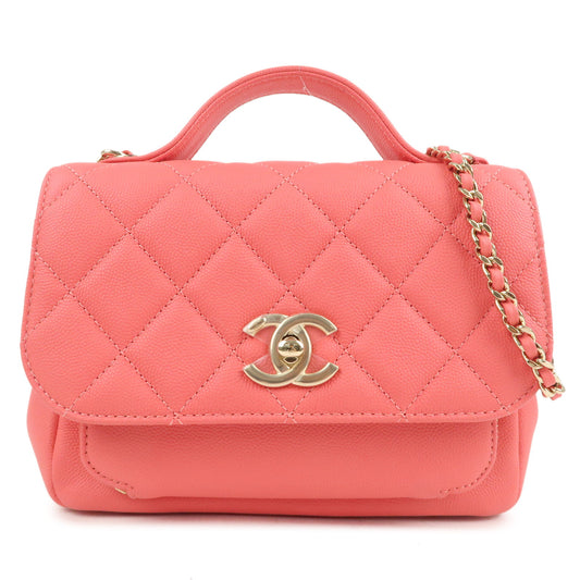 Pre-Owned CHANEL Chanel Matelasse Coco Handle 28 Pink A92991 Ladies Caviar  Skin Bag (Good) 