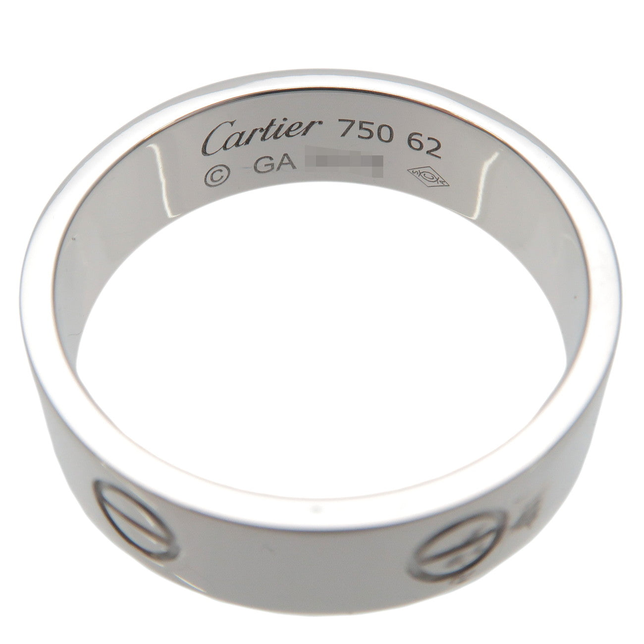 Cartier Love Ring K18WG 750WG White Gold 62 US10 10.5 EU62.5