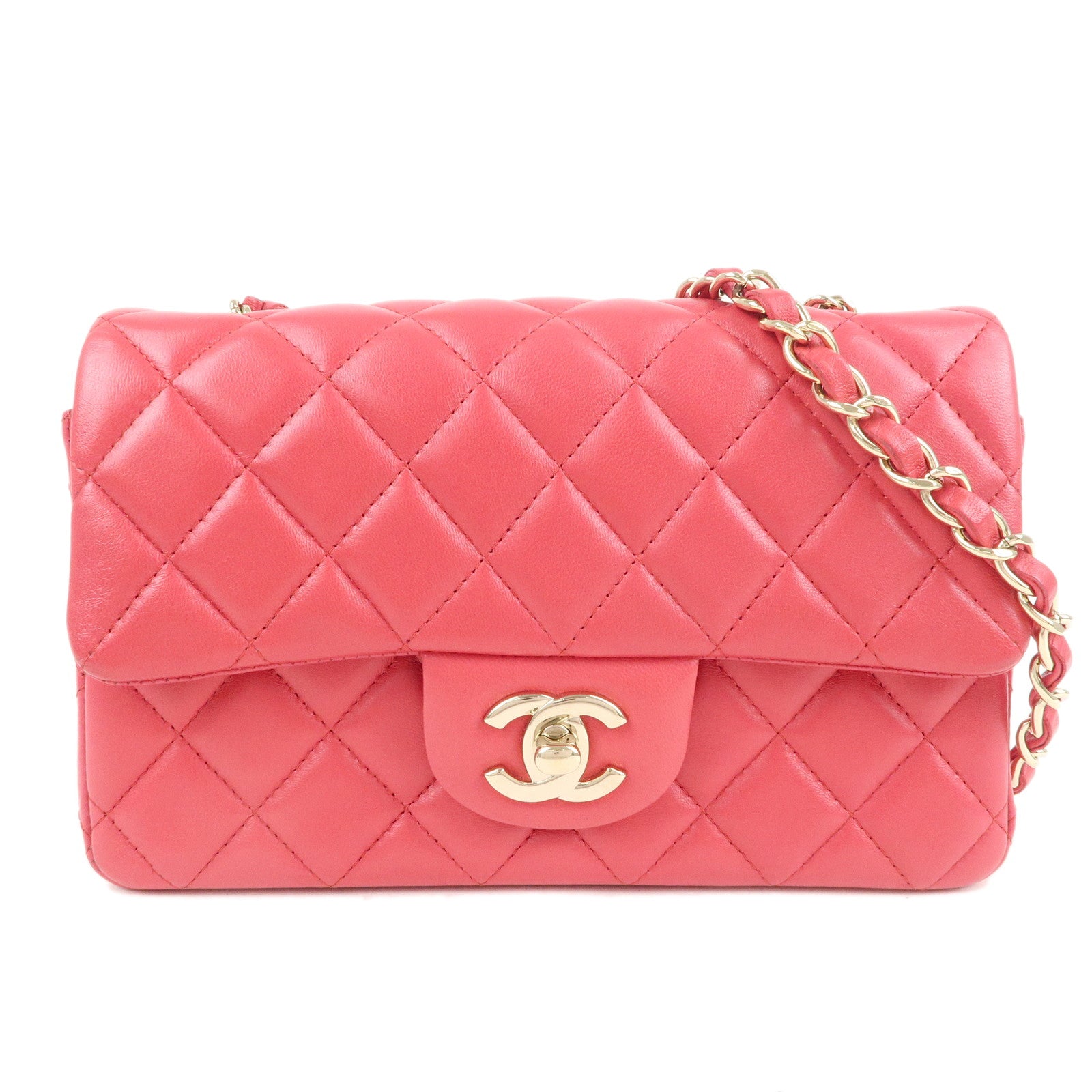 Chanel Mini Chain Around Multi Chain Full Flap Bag Quilted Caviar