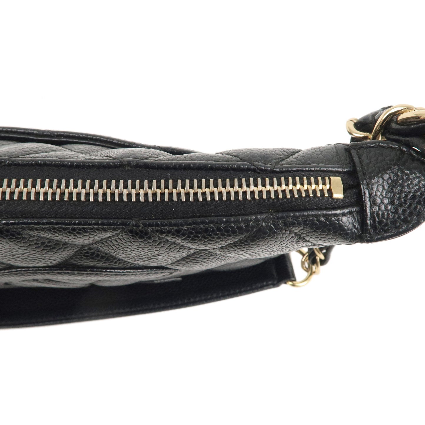 CHANEL Matelasse Caviar Skin Chain Shoulder Bag Black A22476