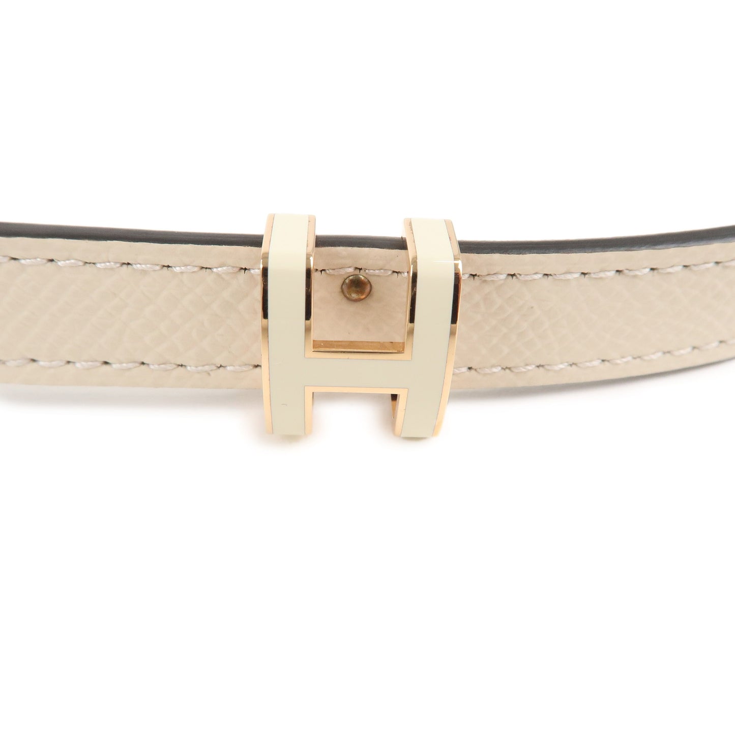 Hermes Epson Pop H15 Leather Belt Size 70 Ivory B Stamped