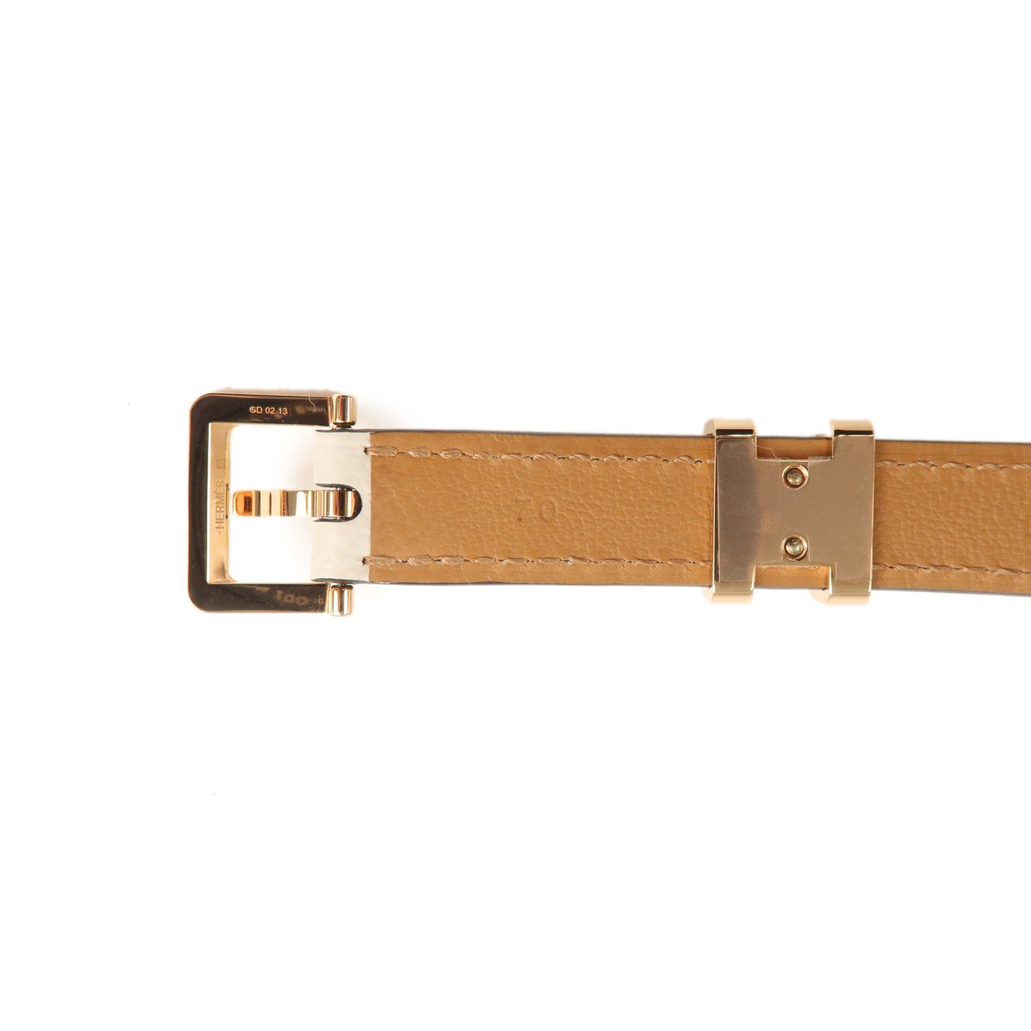 Hermes Epson Pop H15 Leather Belt Size 70 Ivory B Stamped