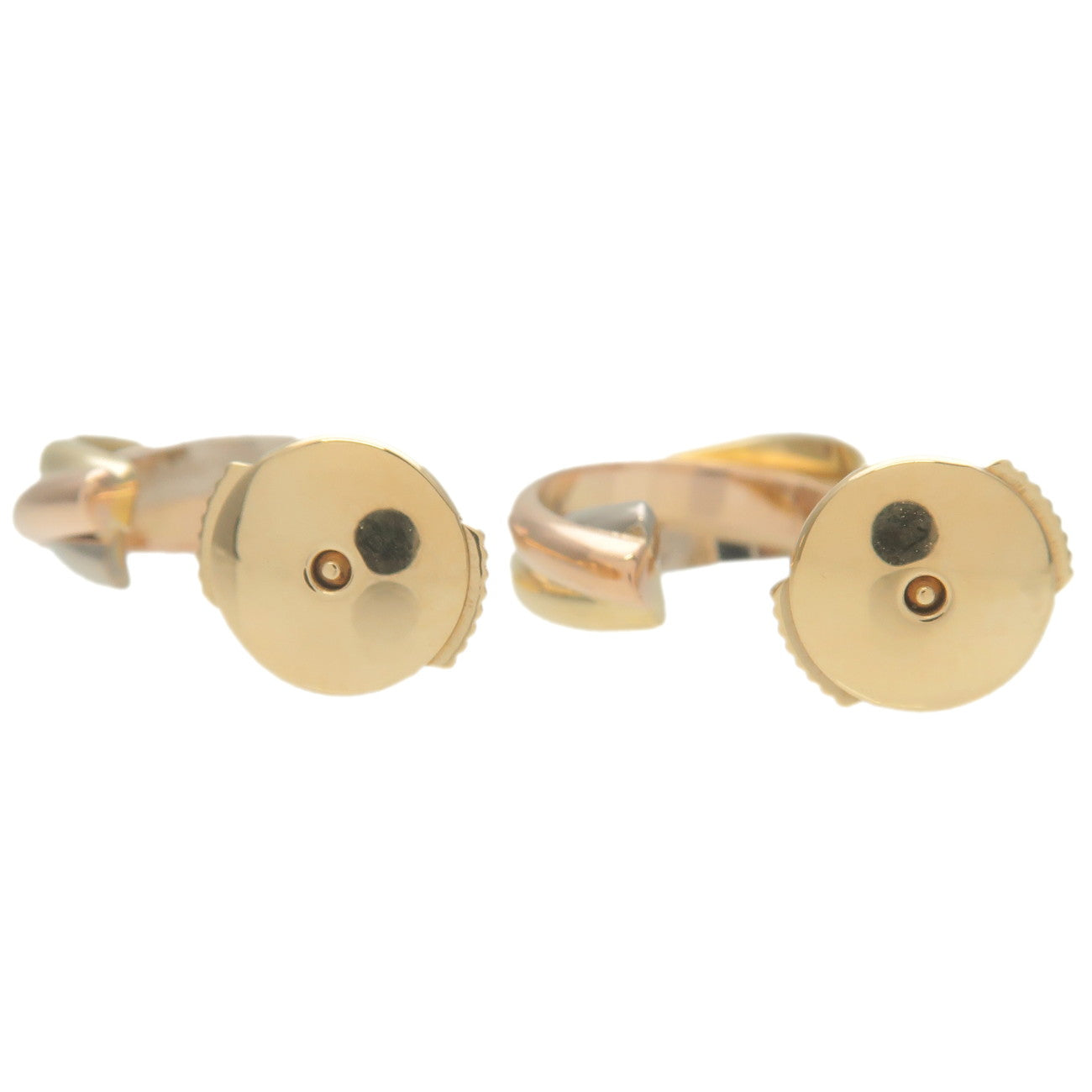 Cartier-Trinity-Earrings-K18-750-Yellow-Gold-White-Gold-Rose-Gold