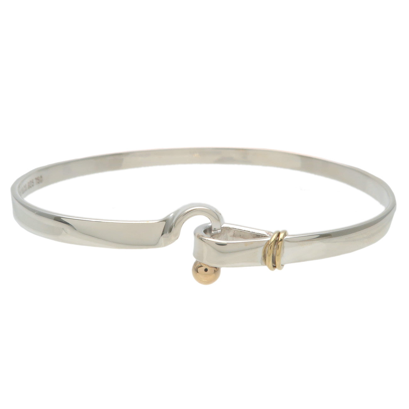 Tiffany&Co.-Hook-and-Eye-Bangle-SV925-Silver-750-Yellow-Gold