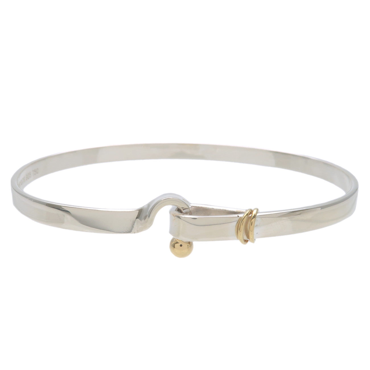 Tiffany&Co.-Hook-and-Eye-Bangle-SV925-Silver-750-Yellow-Gold