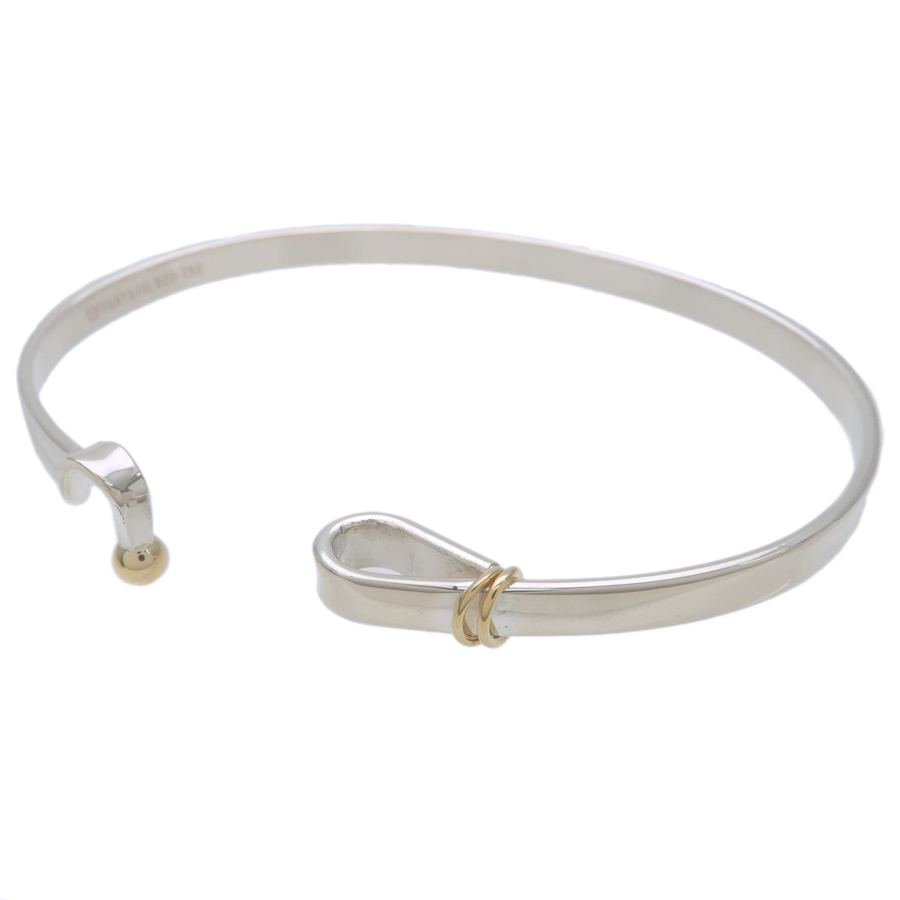 Tiffany&Co. Hook and Eye Bangle SV925 Silver 750 Yellow Gold