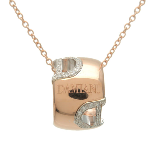 DAMIANI-D-Icon-Diamond-Necklace-K18-750-Rose-Gold/White-Gold