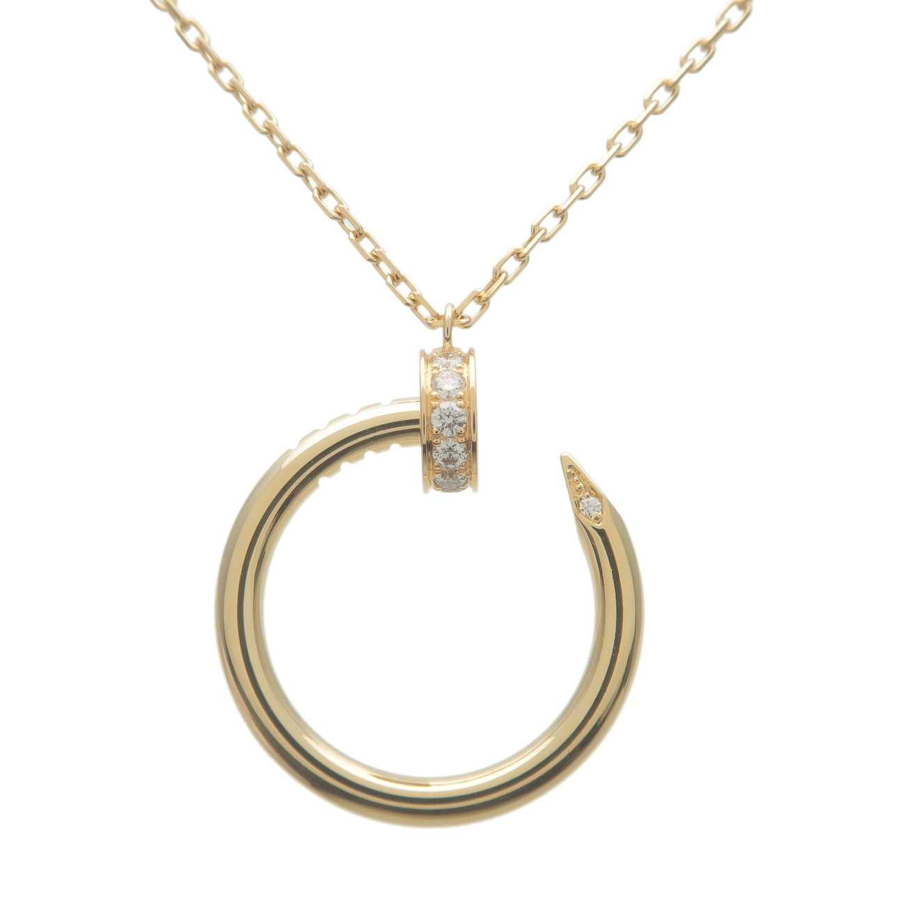 Cartier-Juste-un-Clou-Diamond-Necklace-K18YG-750-Yellow-Gold