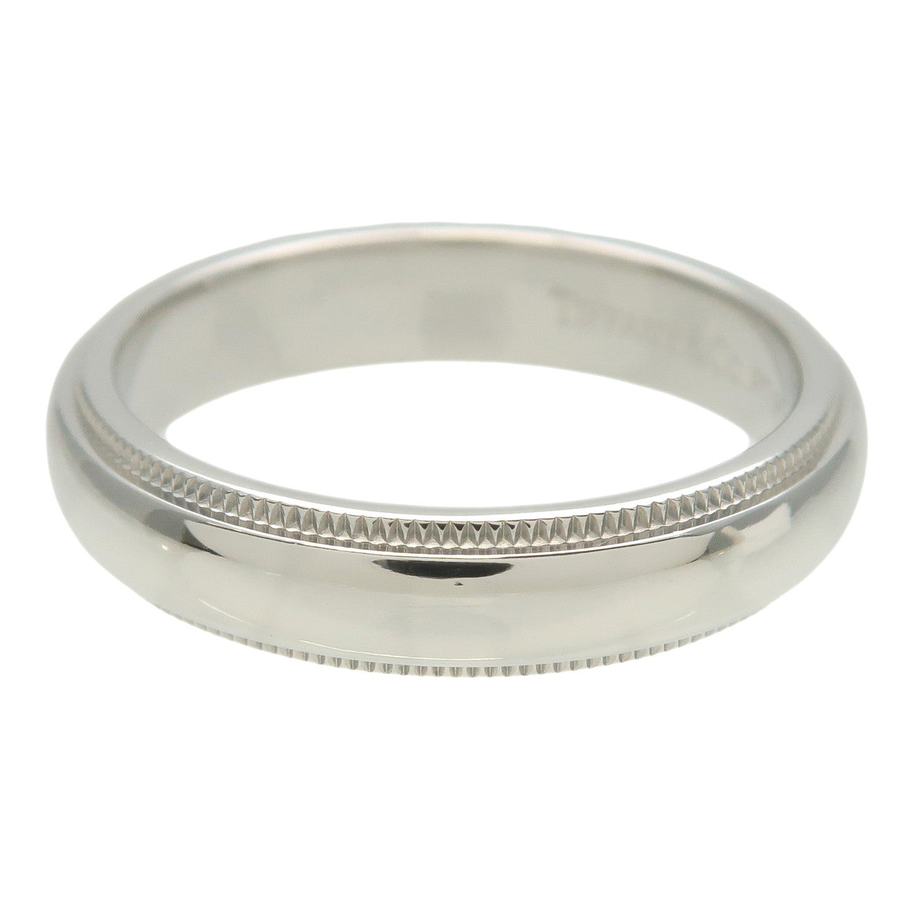 Tiffany&Co. Milgrain Band Ring 4mm PT950 Platinum US6 EU52