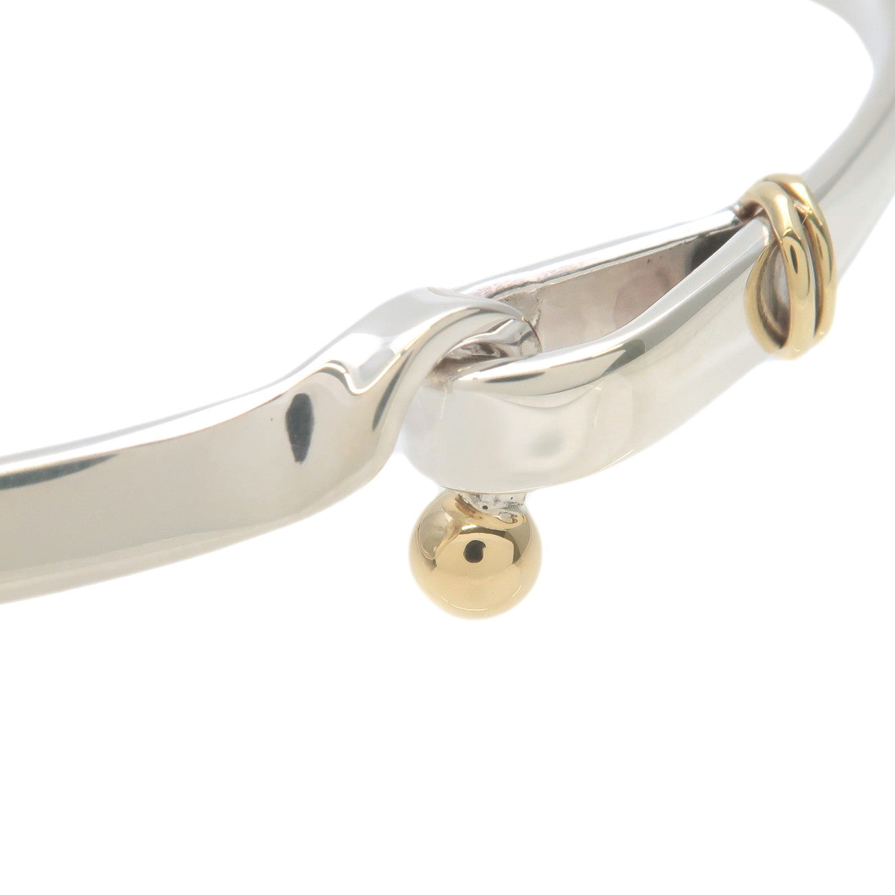 Tiffany&Co. Hook and Eye Bangle SV925 Silver 750 Yellow Gold