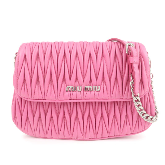 MIU-MIU-Matelasse-Leather-Chain-Shoulder-Bag-Pink-5BH126