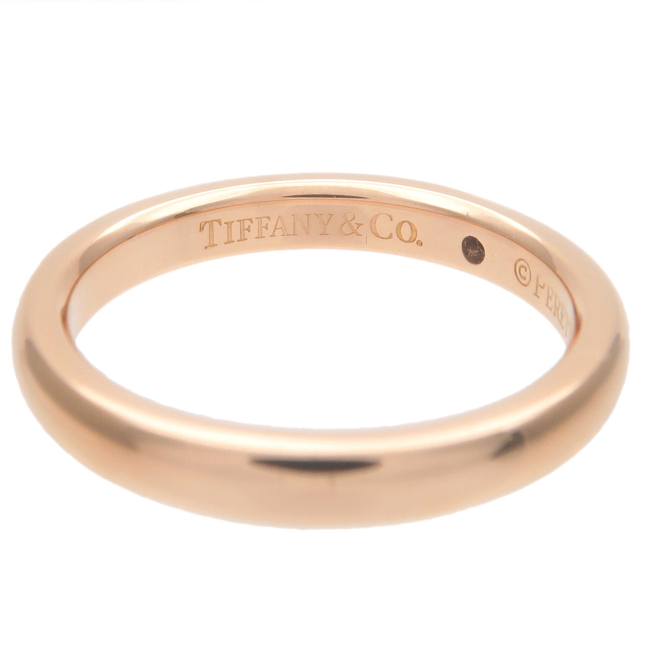 Tiffany&Co. Stacking Band Ring 1P Diamond K18 Rose Gold US4 EU47
