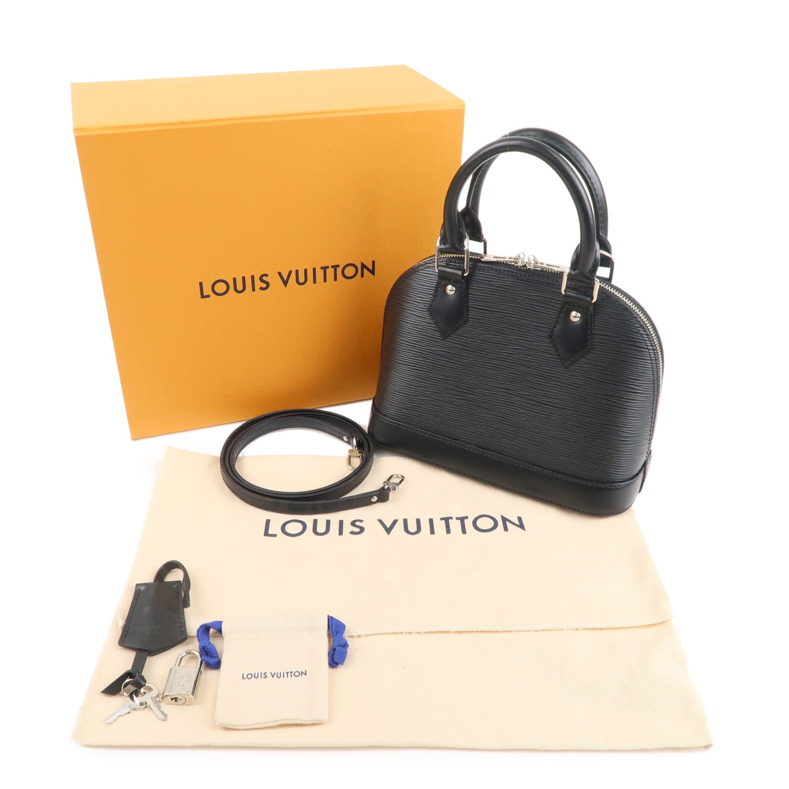 LOUIS VUITTON M40862 Hand Shoulder Bag 2Way ALMA BB Epi Black Noir