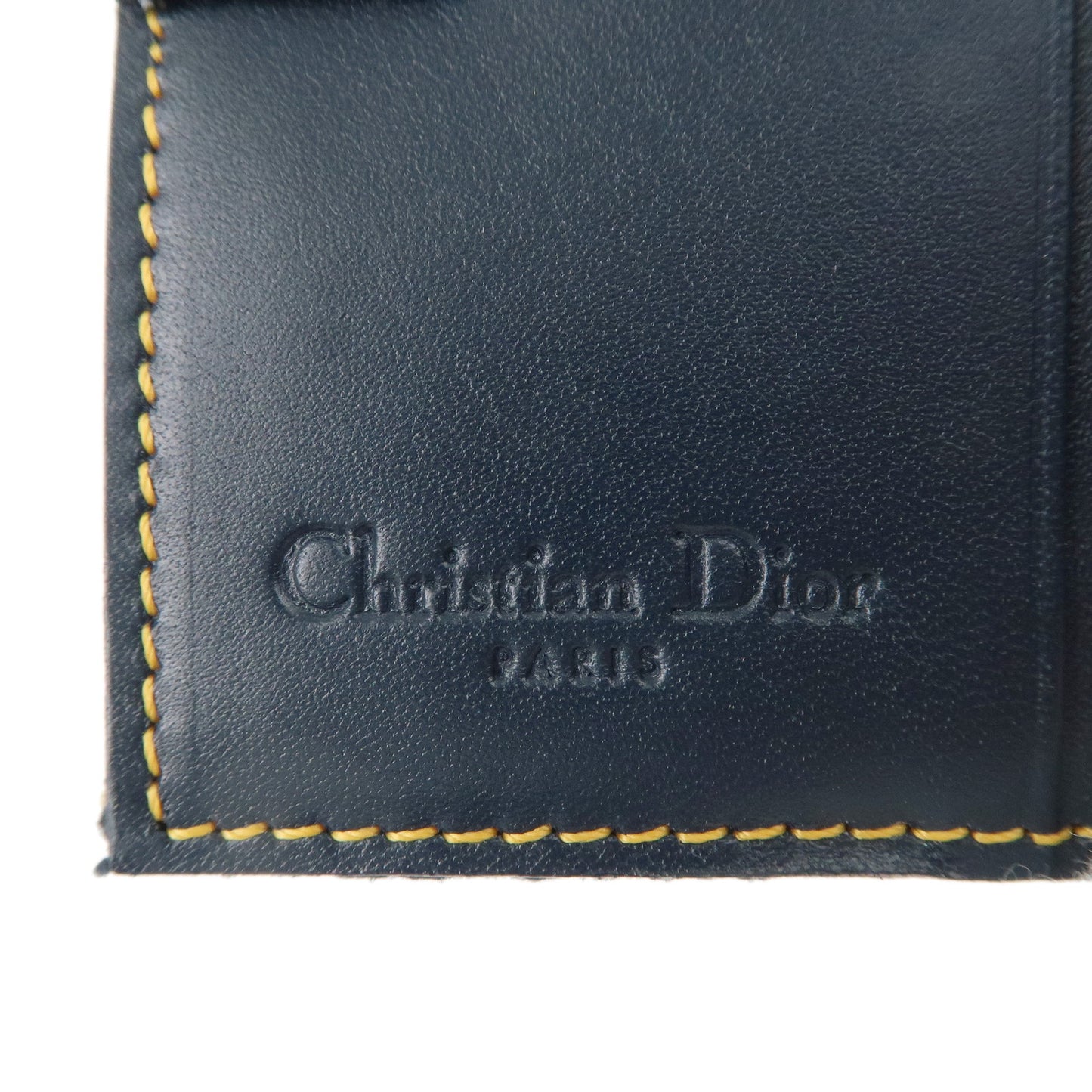 Christian Dior Trotter Leather Saddle Bi-Fold Wallet Navy