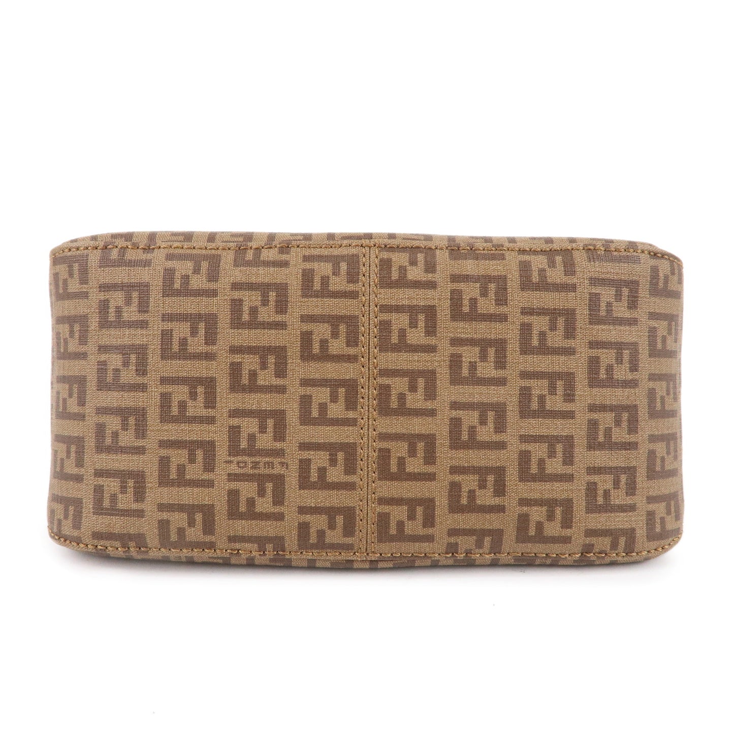 FENDI Zucchino Mamma Baguette PVC Leather Hand Bag Brown 8BR180