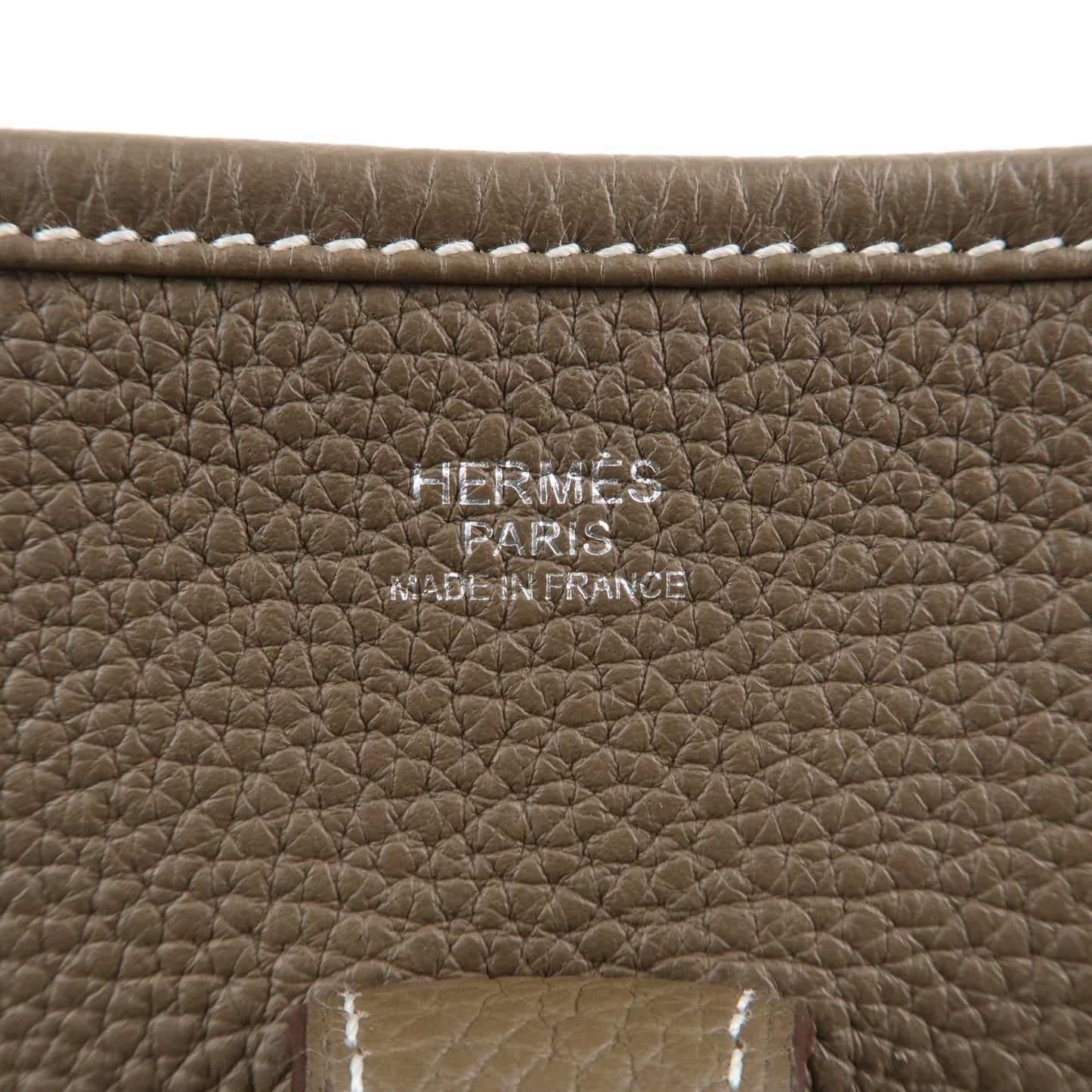 HERMES Taurillon Clemence Evelyne 3PM Shoulder Bag Etoupe