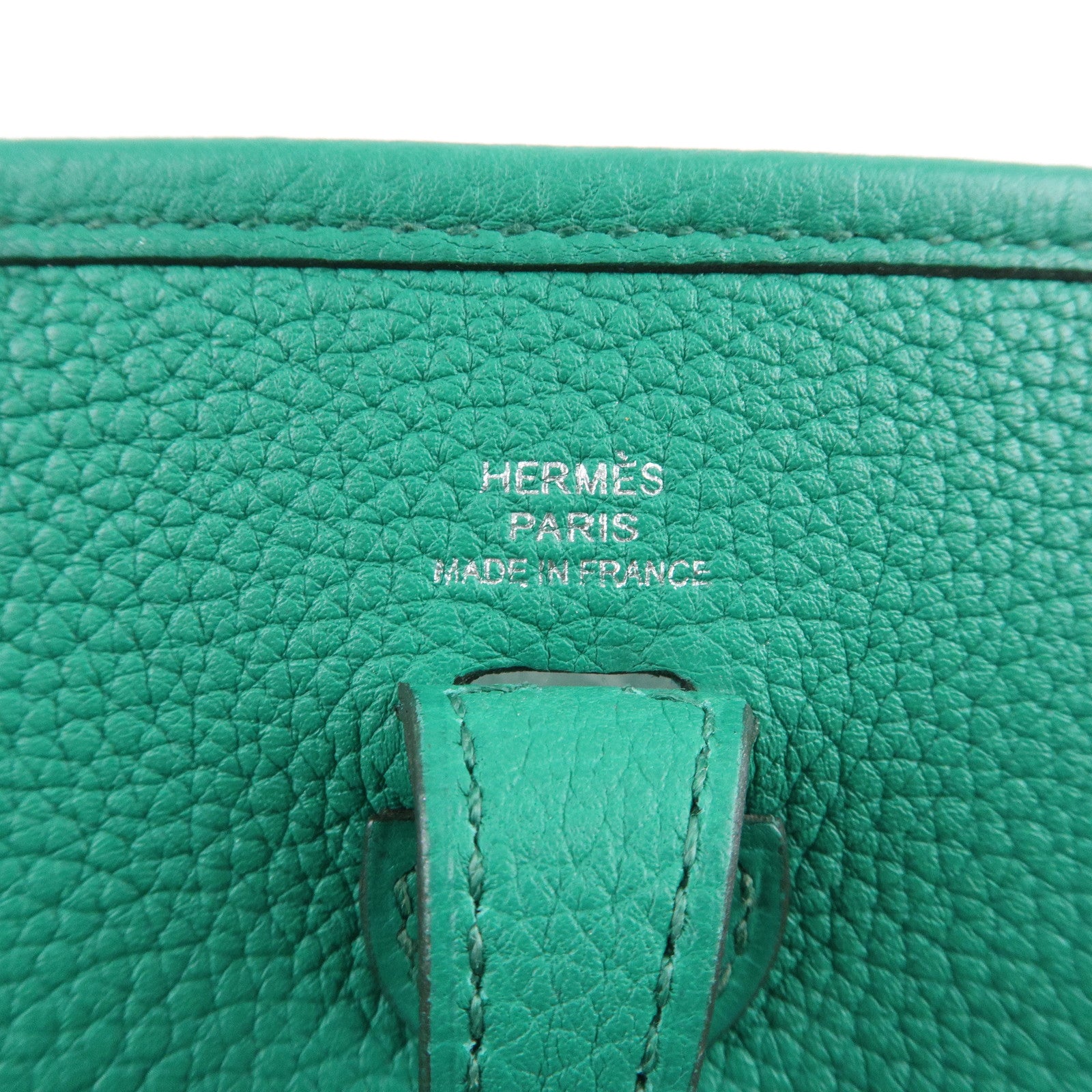 Hermes Green Taurillon Clemence Leather Evelyne TPM Shoulder Bag Hermes