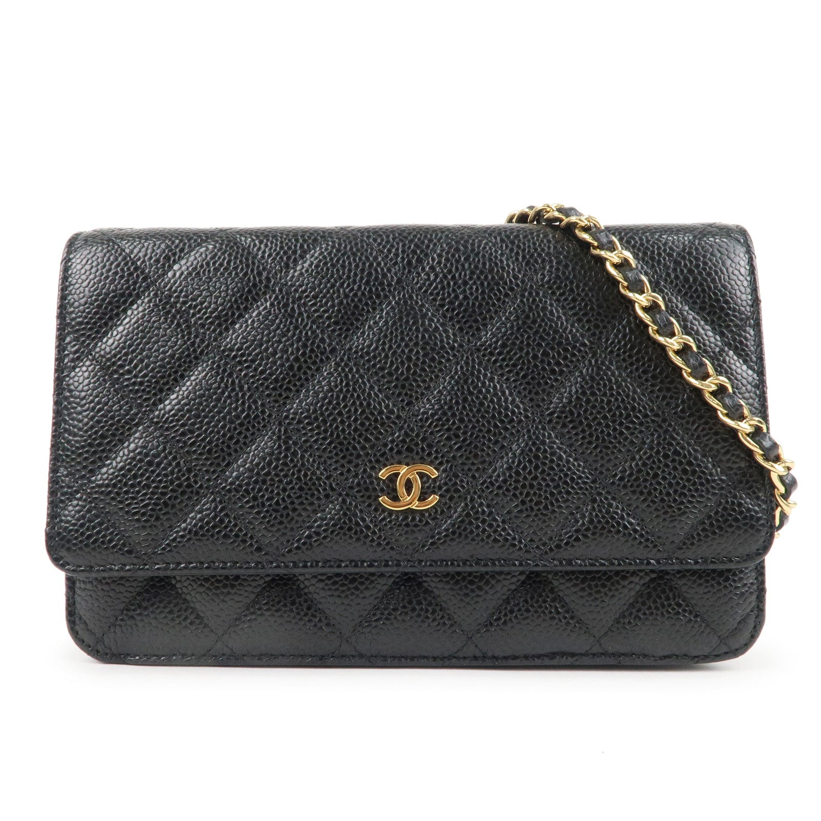 CHANEL, Bags, Nib Authentic Chanel Wallet On Chain Woc Black Caviar  Leather Gold Hardware