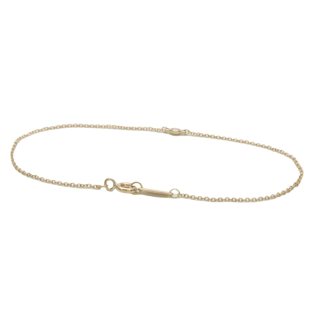 Tiffany&Co.-By-the-Yard-1P-Diamond-Bracelet-0.05ct-K18-Yellow-Gold