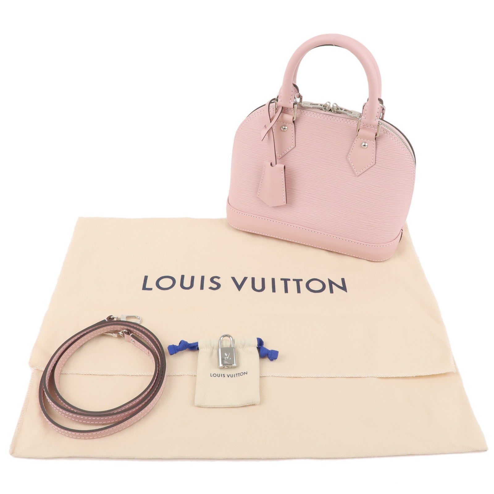 Authentic Louis Vuitton Epi Alma BB 2Way Hand Bag Rose Ballerine