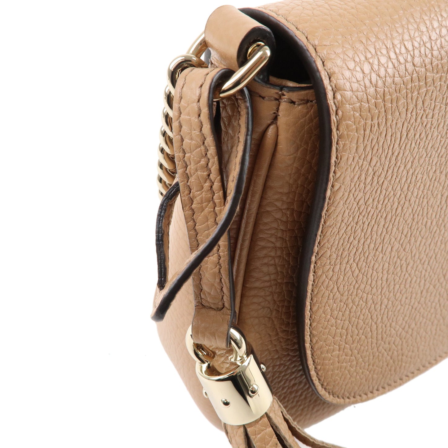 GUCCI SOHO Leather Chain Shoulder Bag Crossbody Bag Beige 536224