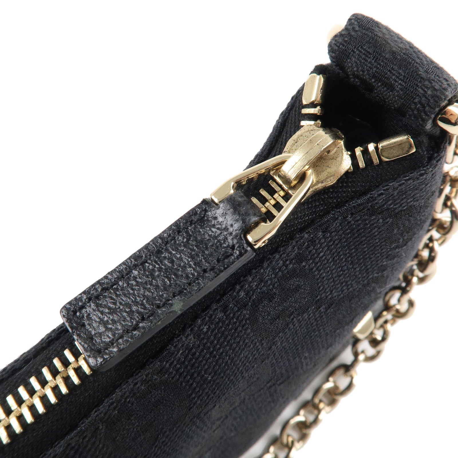 GUCCI-GG-Canvas-Leather-Chain-Shoulder-Bag-Black-120940 – dct-ep_vintage  luxury Store