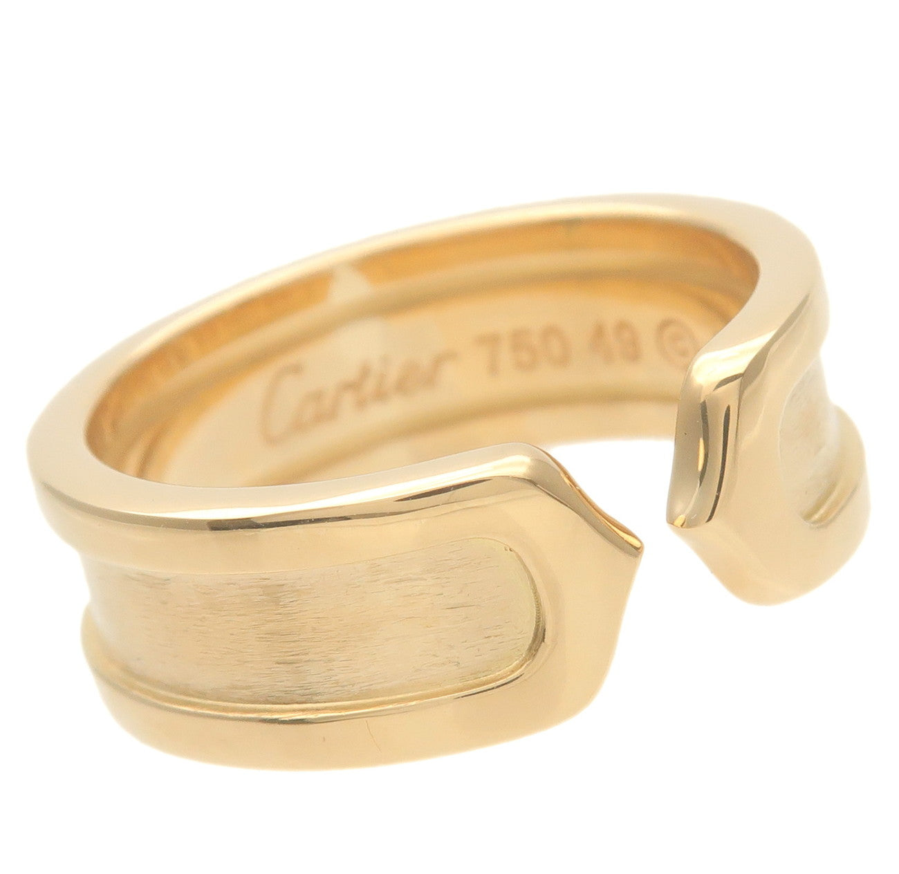 Cartier 2C Ring SM K18YG 750YG Yellow Gold #49 US5 EU50