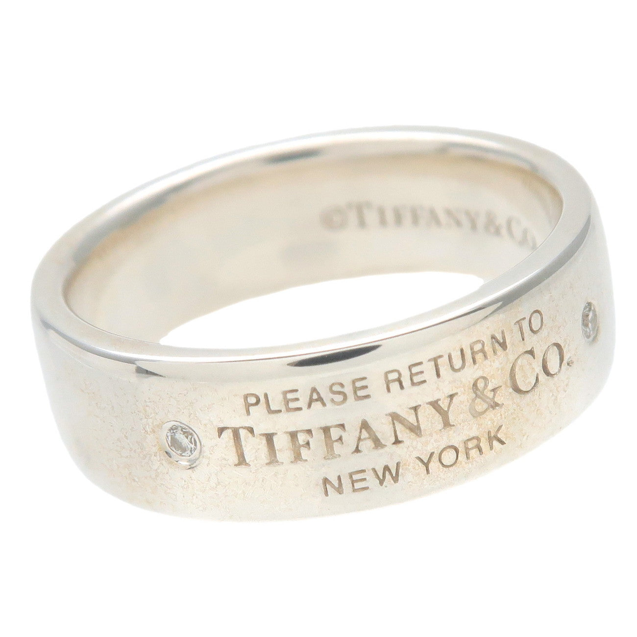 Tiffany&Co. Return to Tiffany 2P Diamond Ring SV925 Silver US5