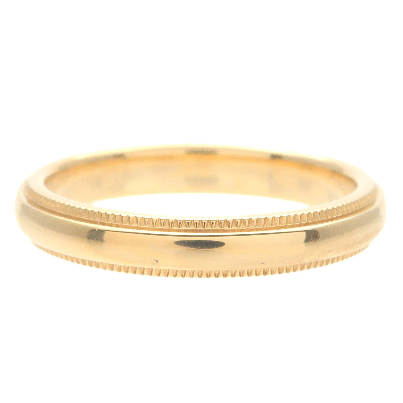 Tiffany&Co. Milgrain Band Ring K18 750YG Yellow Gold US5 EU50