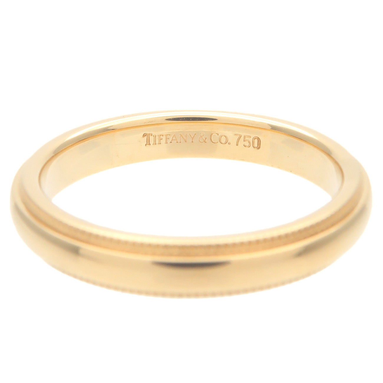 Tiffany&Co. Milgrain Band Ring K18 750YG Yellow Gold US5 EU50