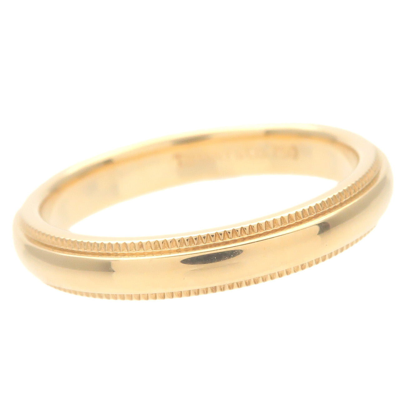 Tiffany&Co. Milgrain Band Ring K18 750YG Yellow Gold US5 EU50