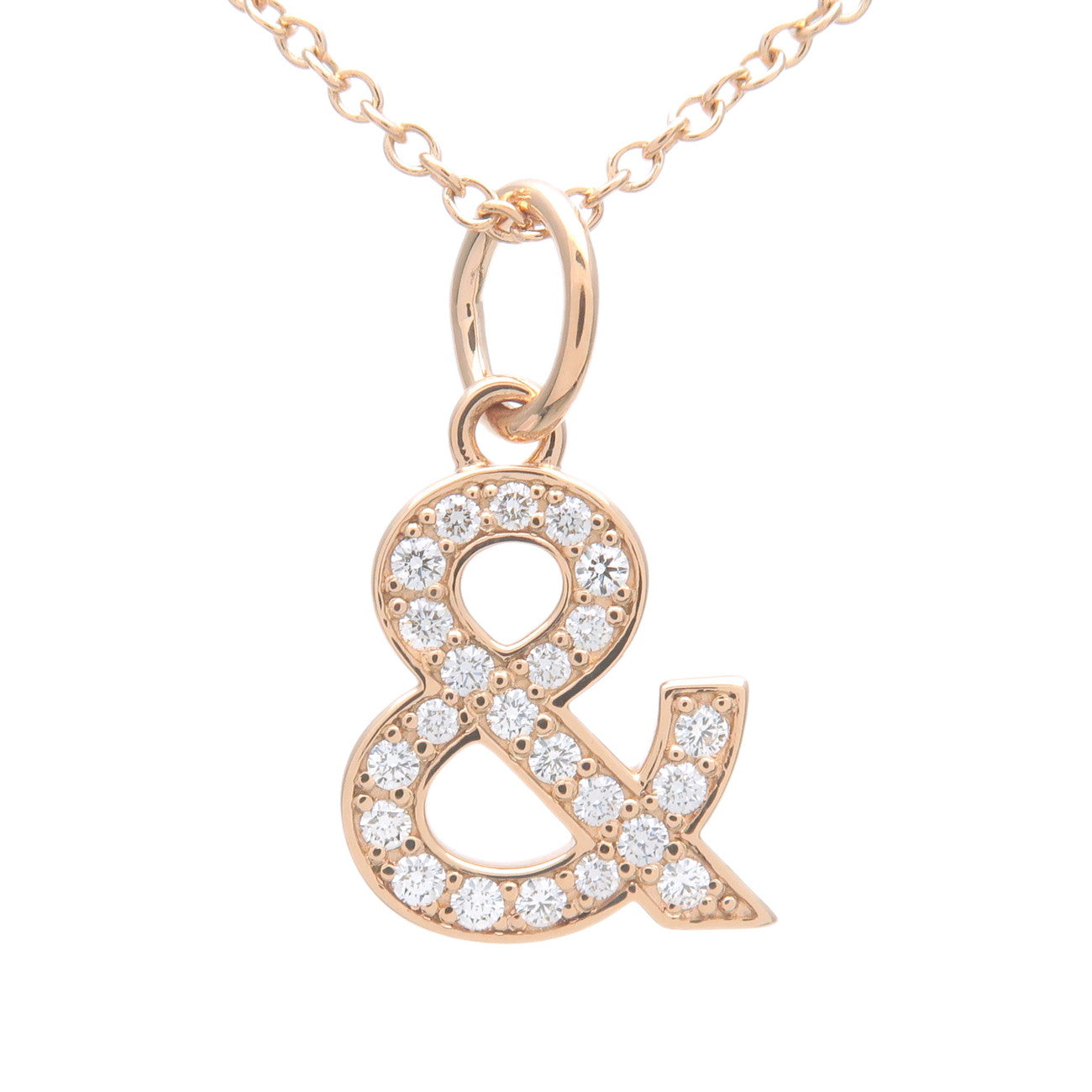 Tiffany&Co.-Ampersand-Diamond-Necklace-K18PG-750PG-Rose-Gold