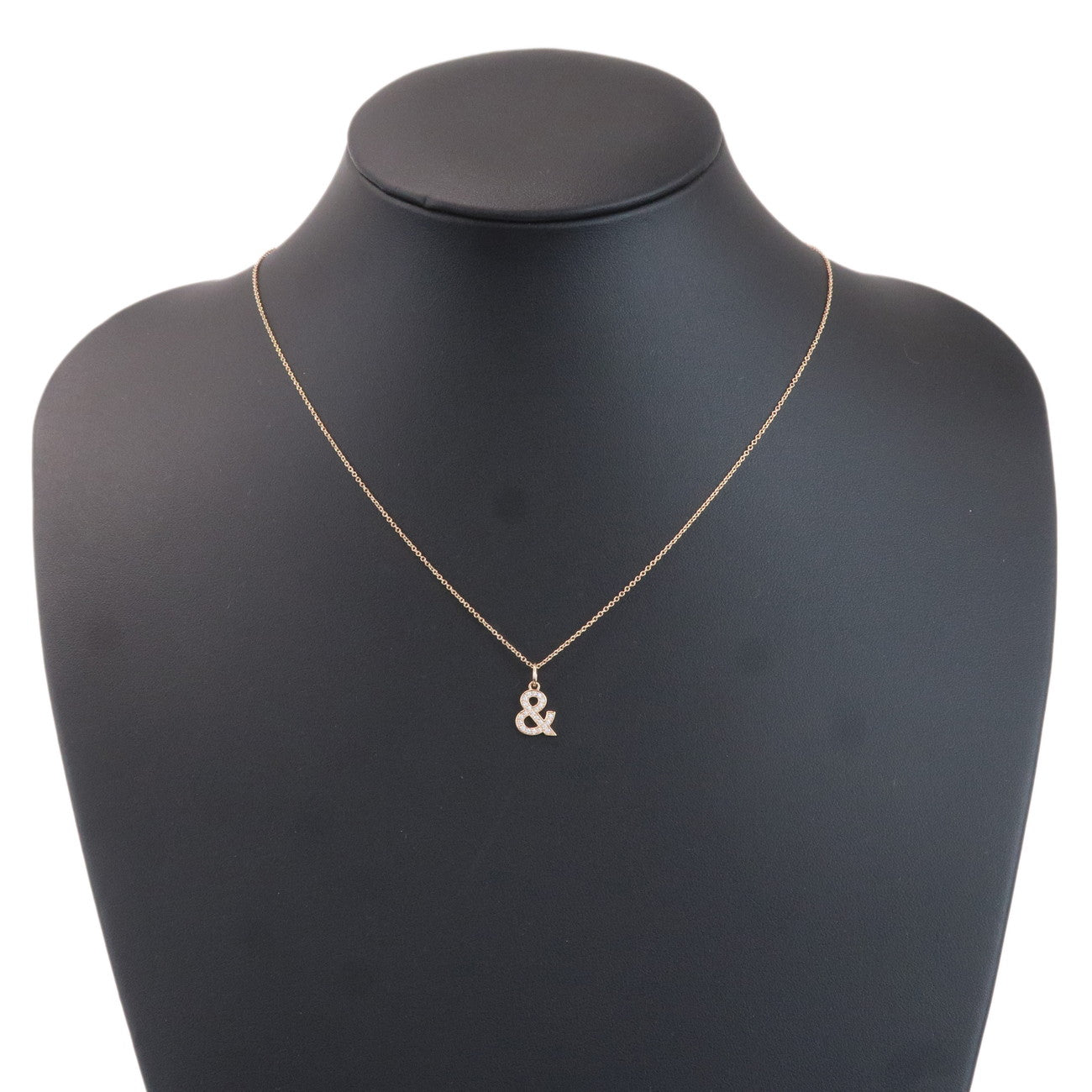 Tiffany&Co. Ampersand Diamond Necklace K18PG 750PG Rose Gold