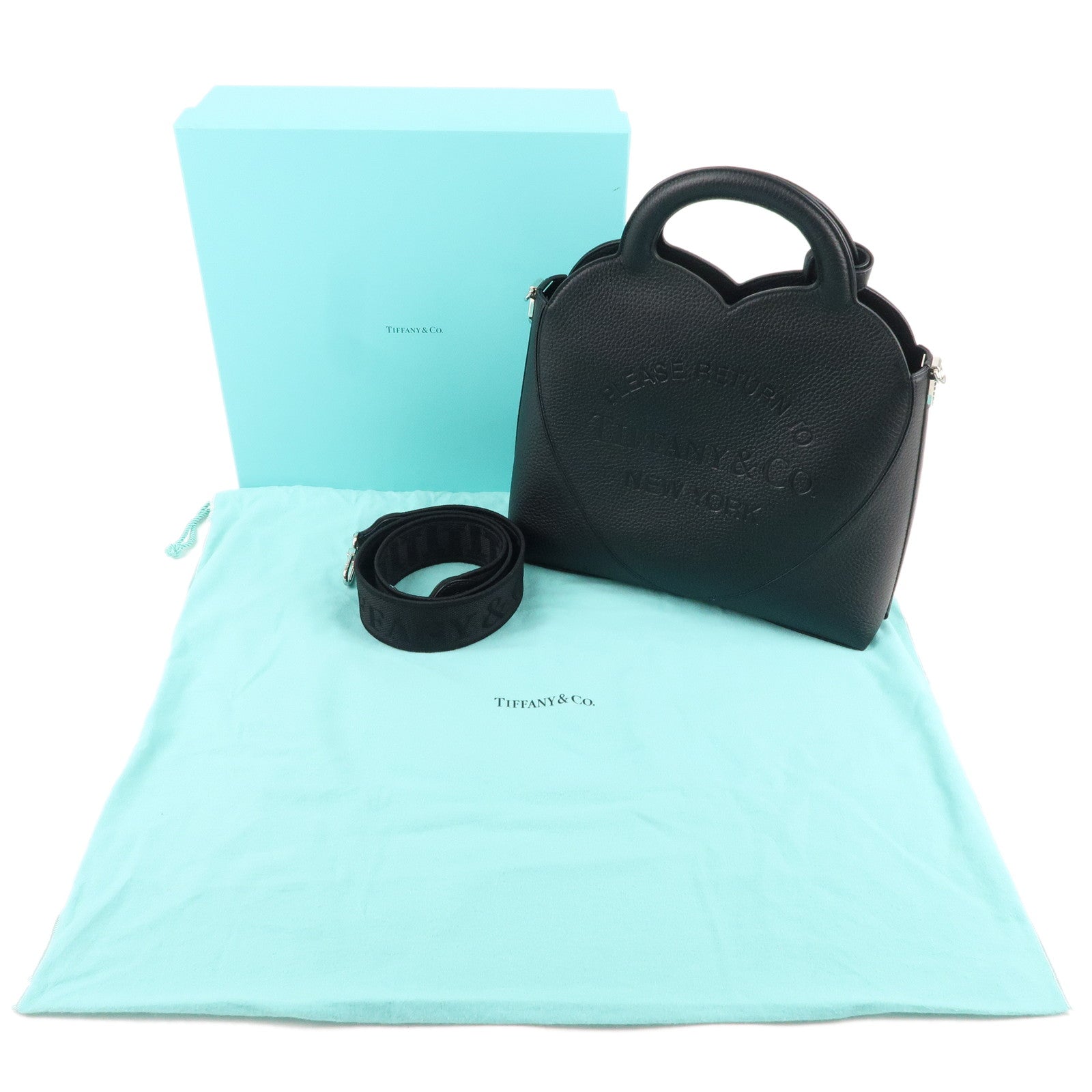 Tiffany&Co. Return to Tiffany Small Leather 2WAY Bag Black