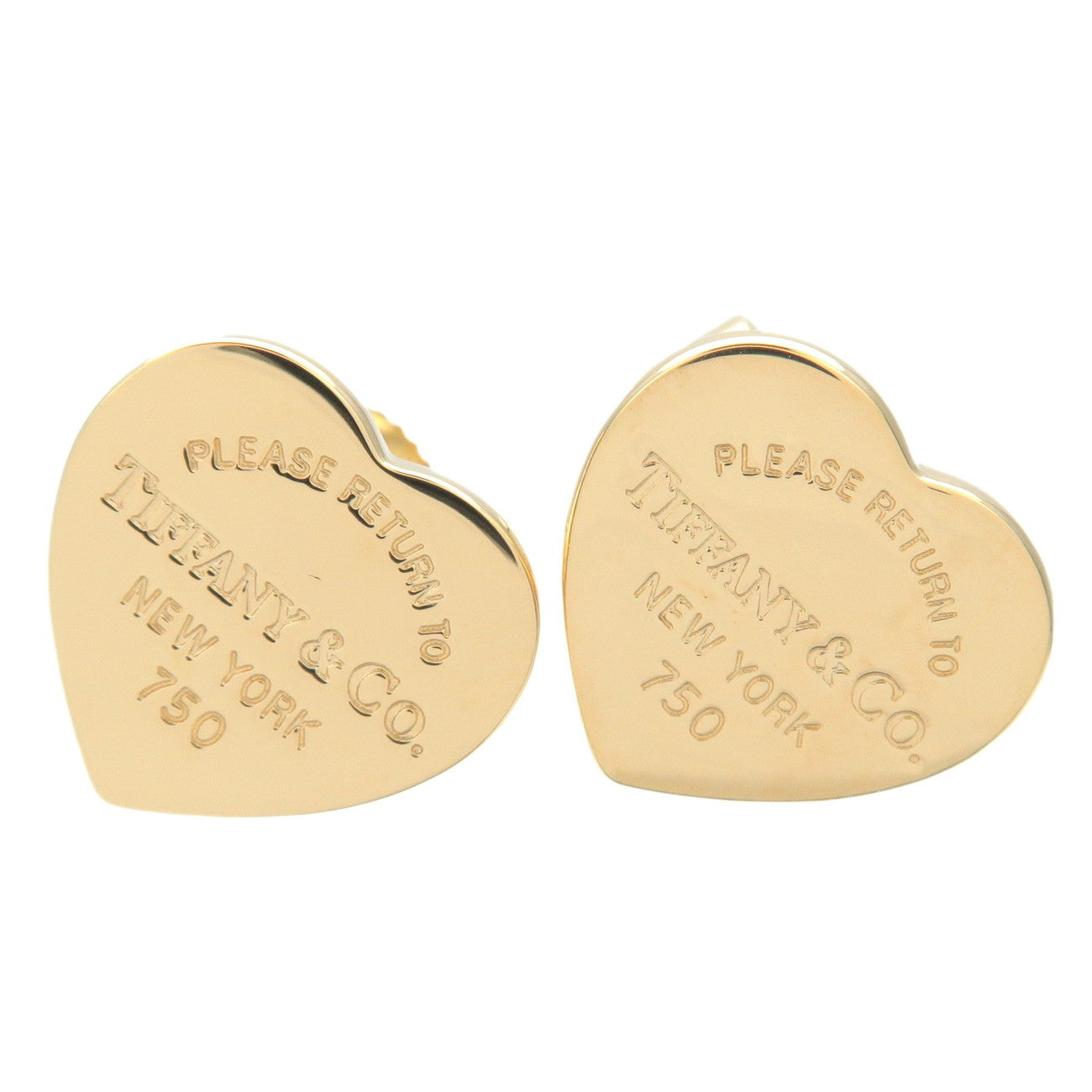 Tiffany&Co. Return to Tiffany Mini Heart Earrings K18 Yellow Gold