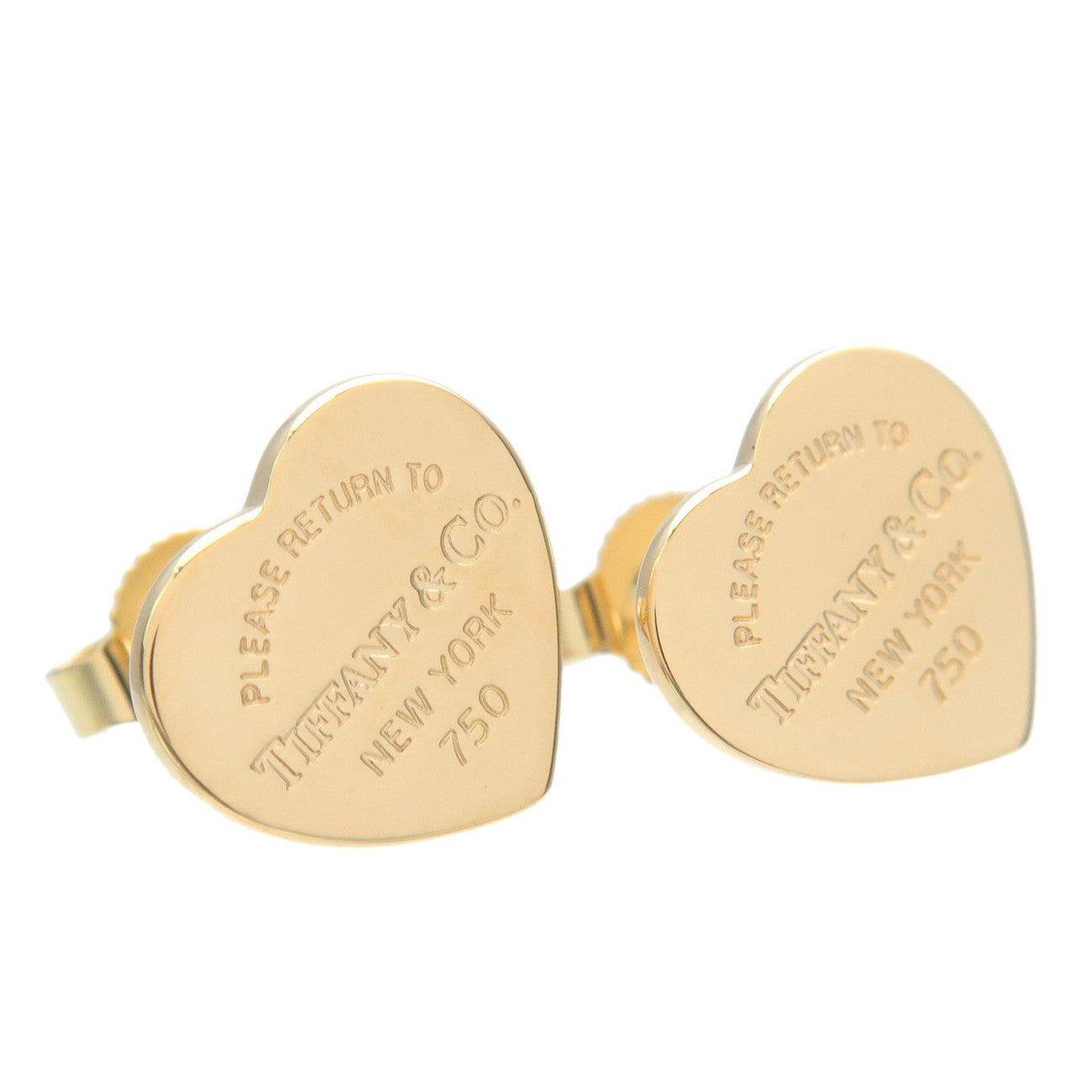 Tiffany&Co. Return to Tiffany Mini Heart Earrings K18 Yellow Gold