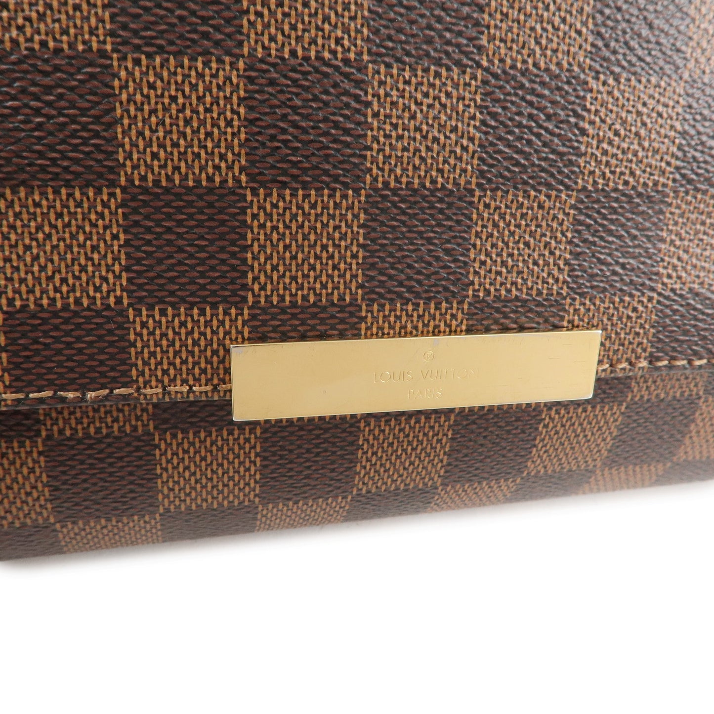 Louis Vuitton Damier Favorite MM N41129 Shoulder Bag Brown Free Shipping