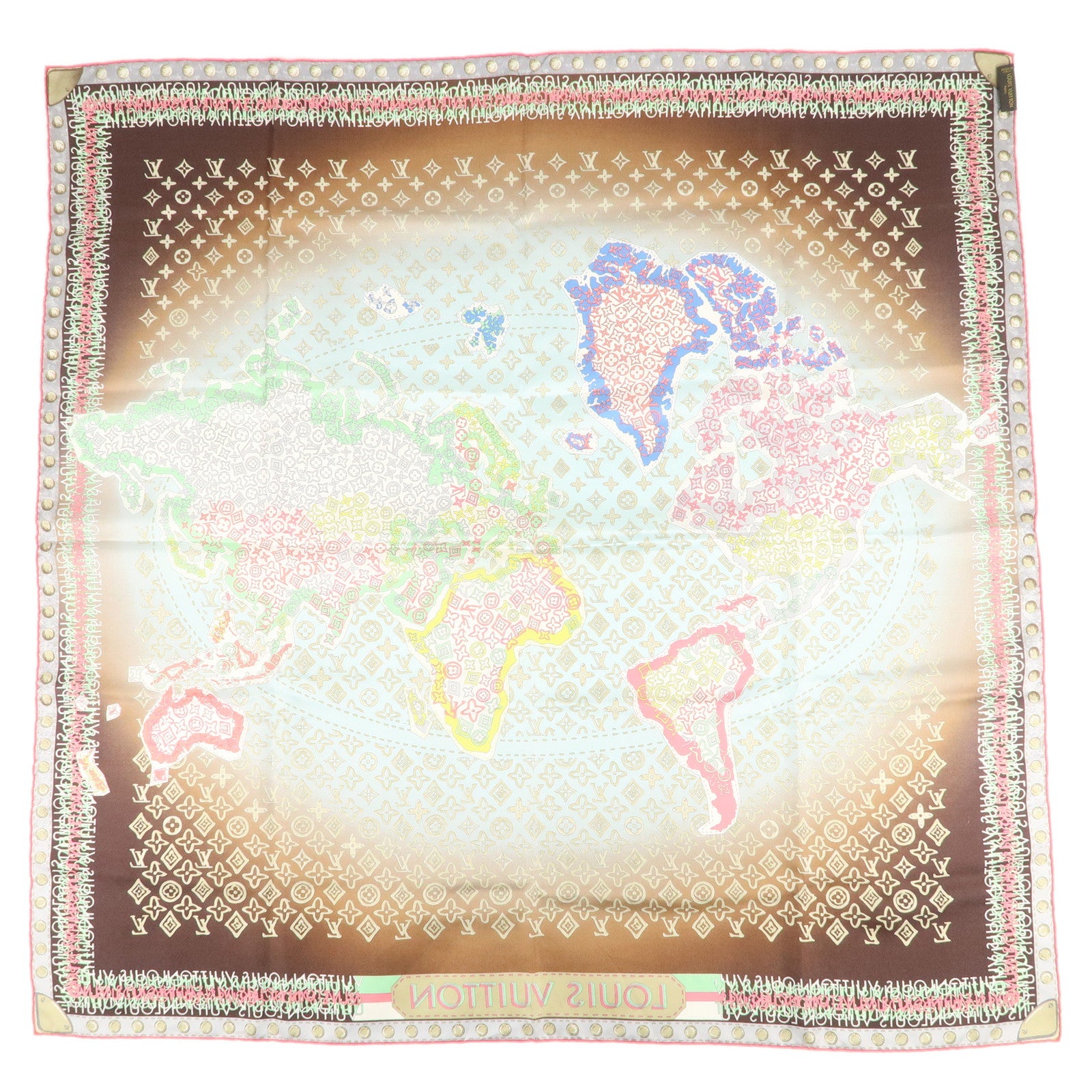 LOUIS VUITTON 地図柄スカーフ LOUIS VUITTON 大判地図柄シルクスカーフ