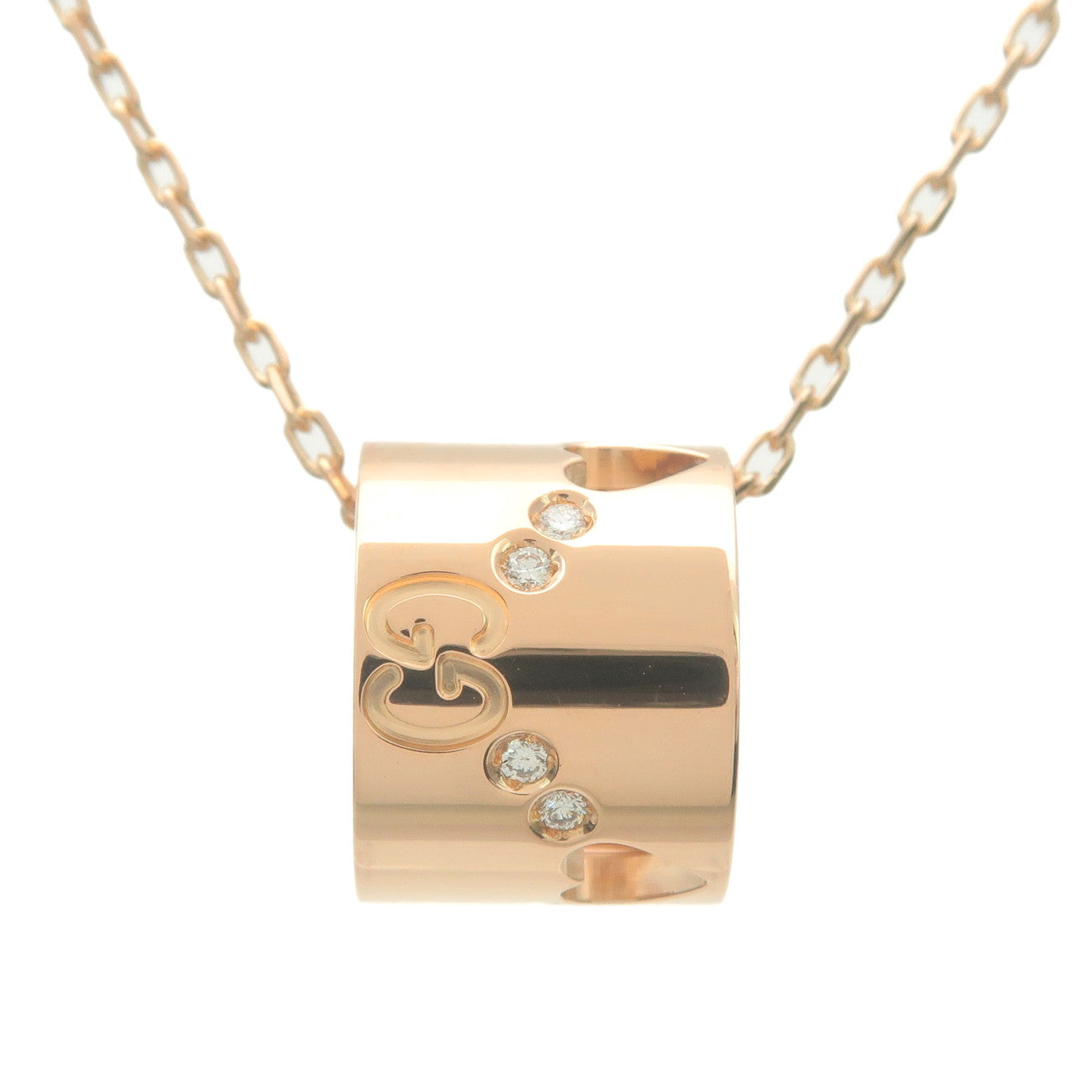 GUCCI-ICON-Amor-Necklace-8P-Diamond-K18PG-750PG-Rose-Gold