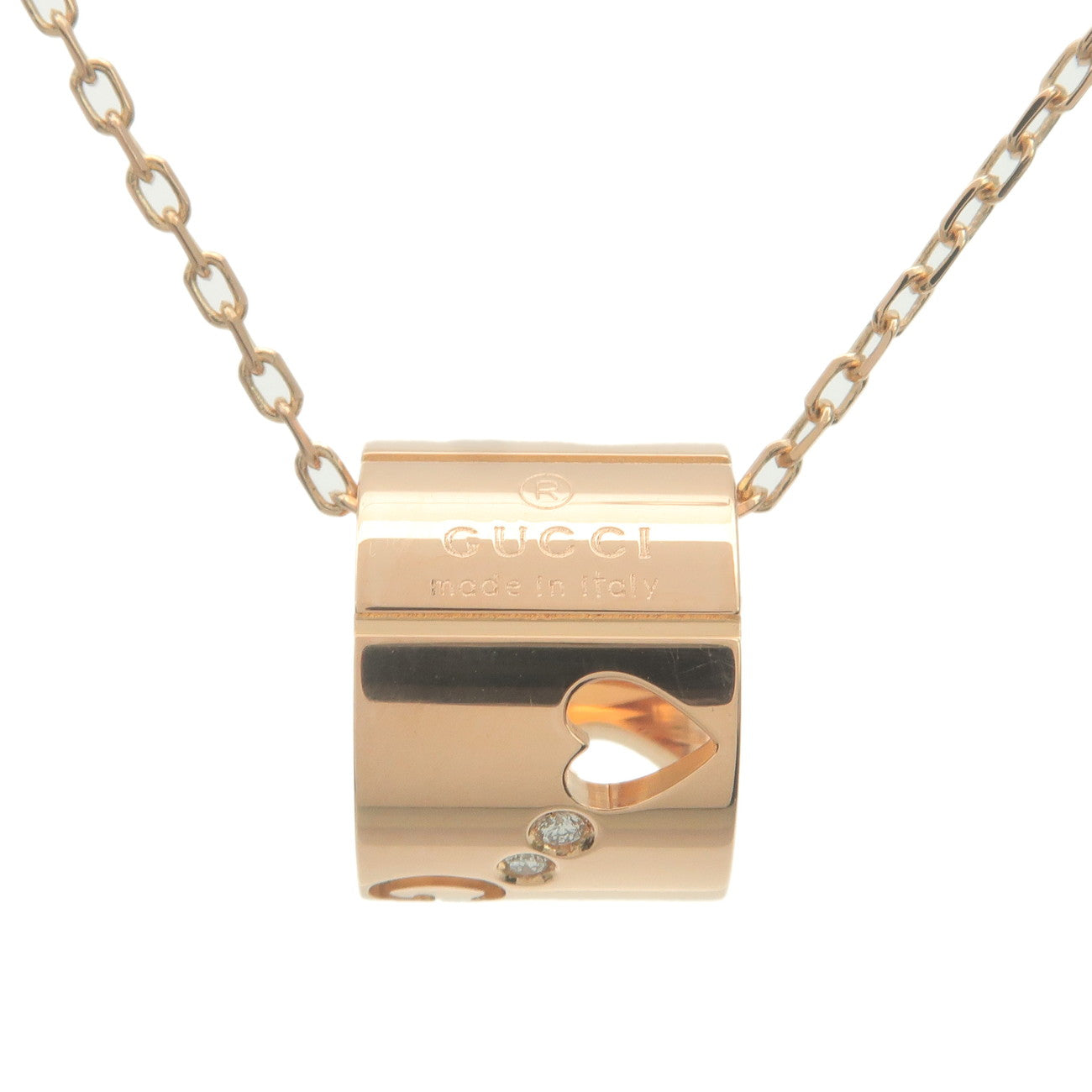 GUCCI ICON Amor Necklace 8P Diamond K18PG 750PG Rose Gold